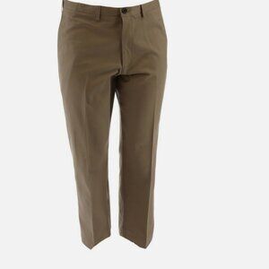 Lands' End Chino Pants 31x29 Brown Plain Front Traditional Fit NWOT